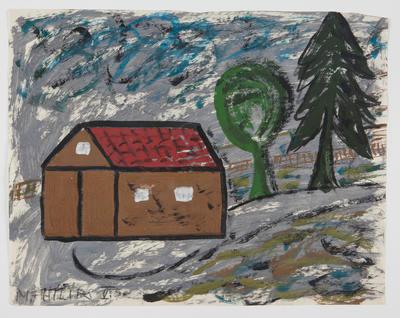 Untitled [Shed with Two Trees]