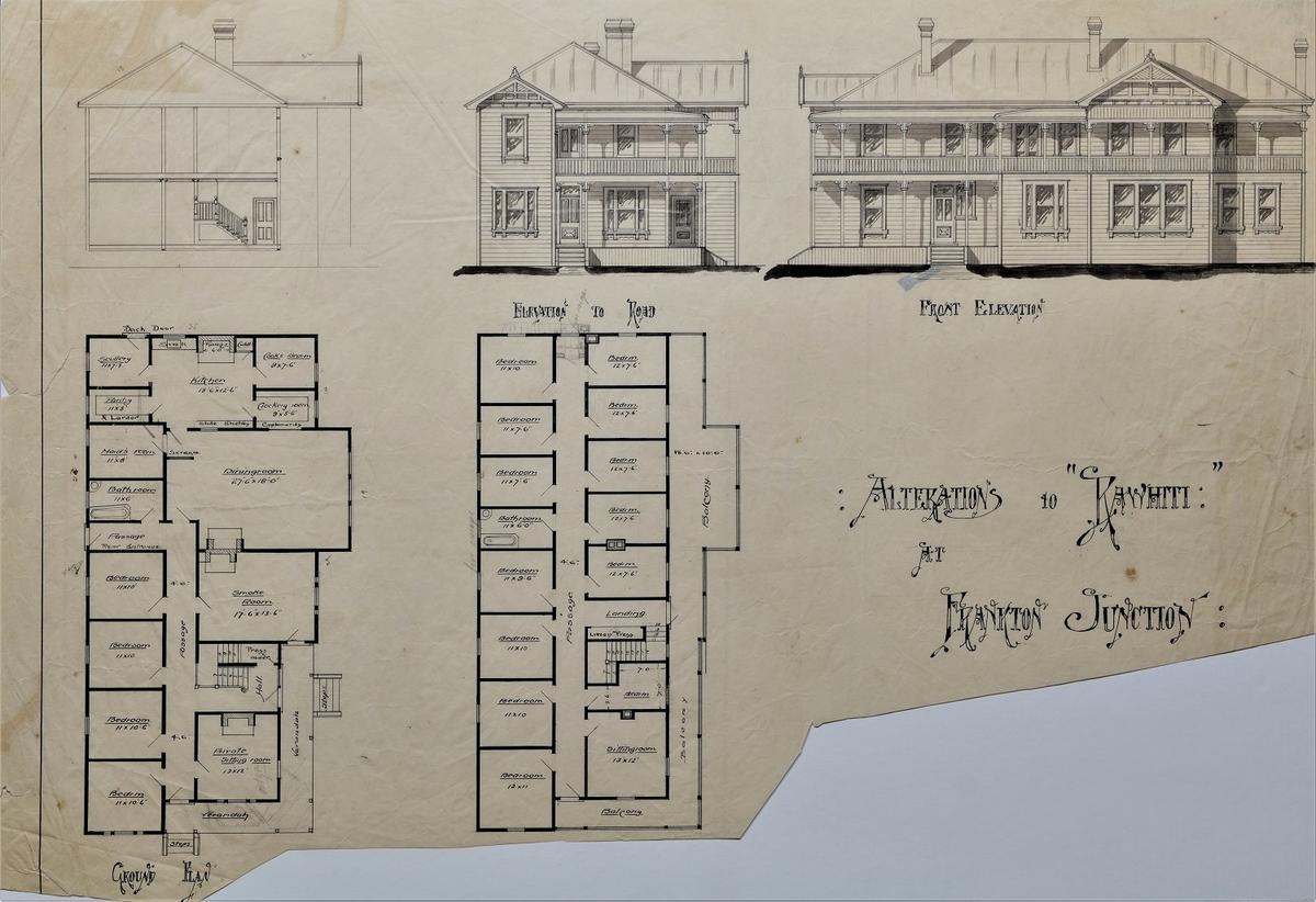 Architectural plans Rawhiti Boarding House, Frankton Junction